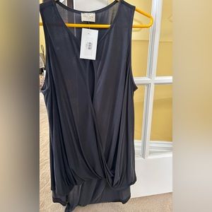 Black sleeveless flowy blouse NWT